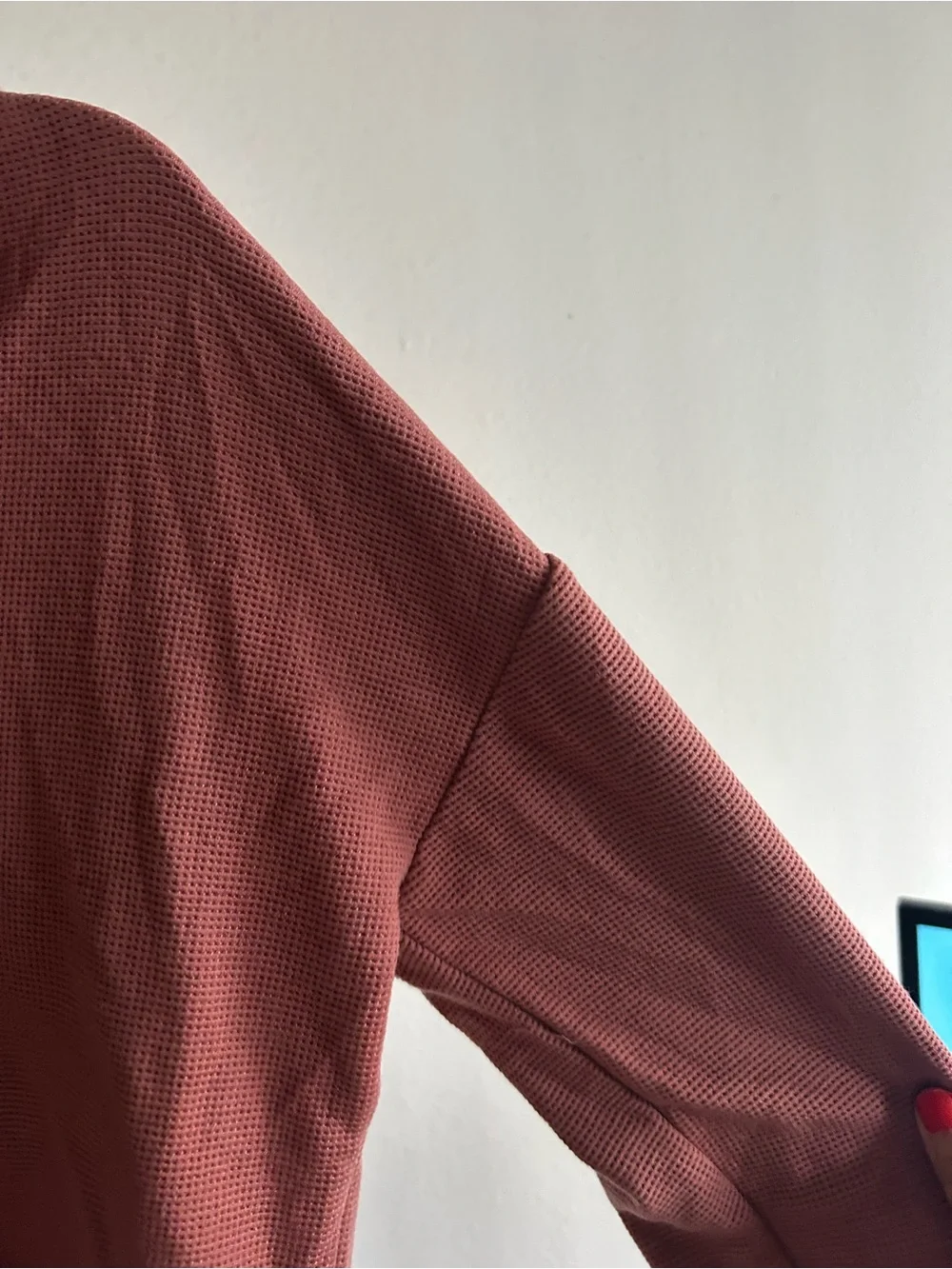 Vuori Rust Waffle-Knit Snap-Hood Pullover - Picture 8 of 9